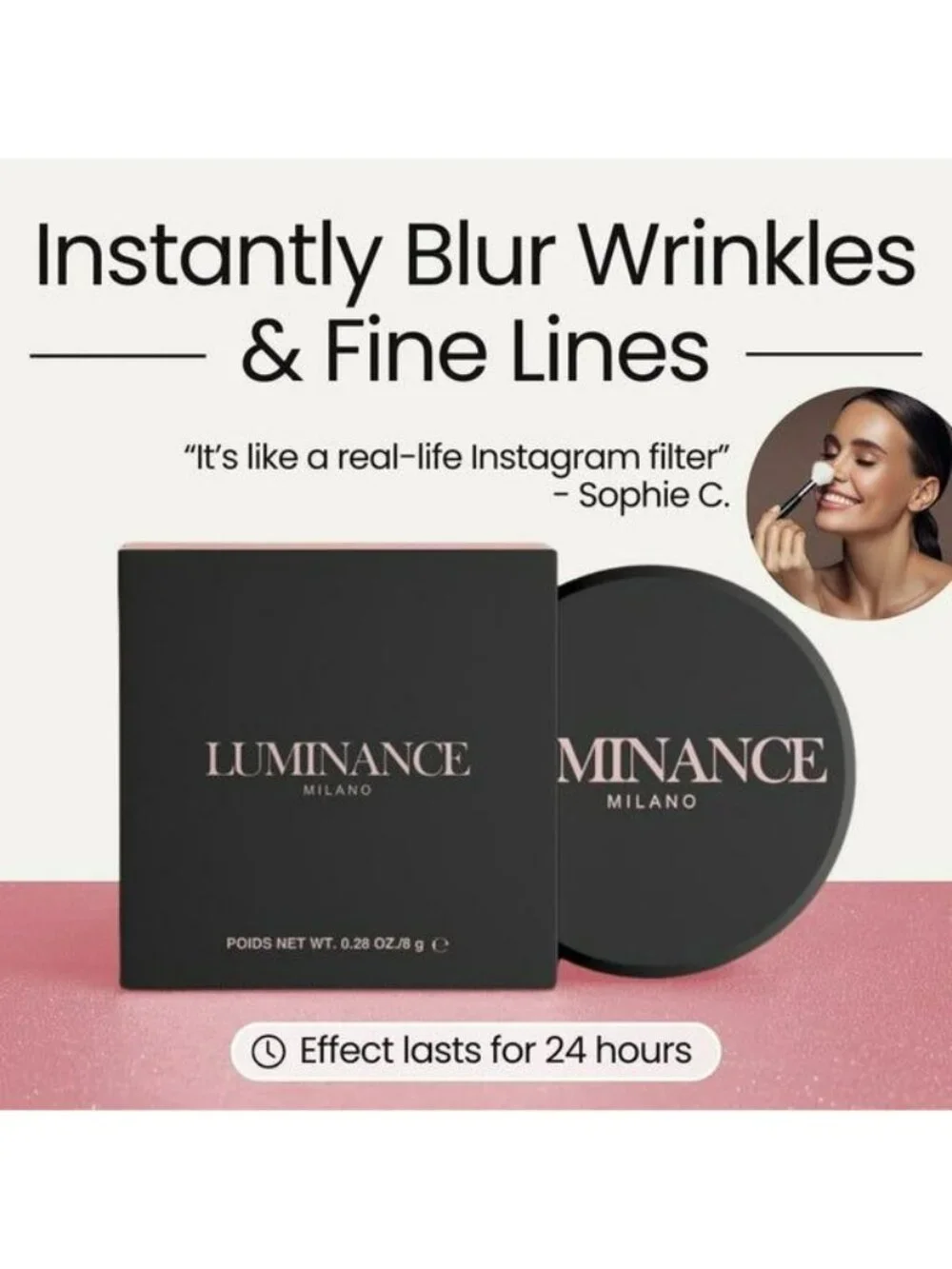 Luminance Milano Blurring Setting Powder 8g - Smooth Matte Finish Minimizes Wrin